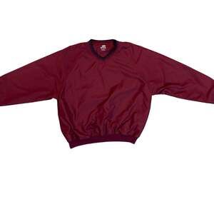 Top Flite Men's Maroon V-Neck Pullover Golf Windbreaker Sweatshirt